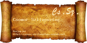 Csomor Szilveszter névjegykártya
