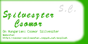 szilveszter csomor business card